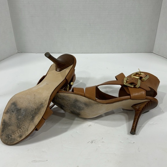 Women Guess open toe heels brown upper leather - Picture 4 of 7